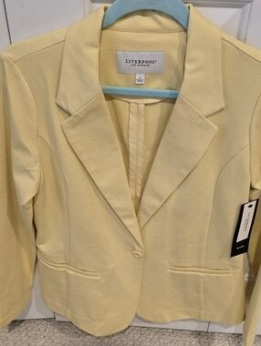 NWT Liverpool Limocello Yellow Single-Button Blazer, Unlined, S